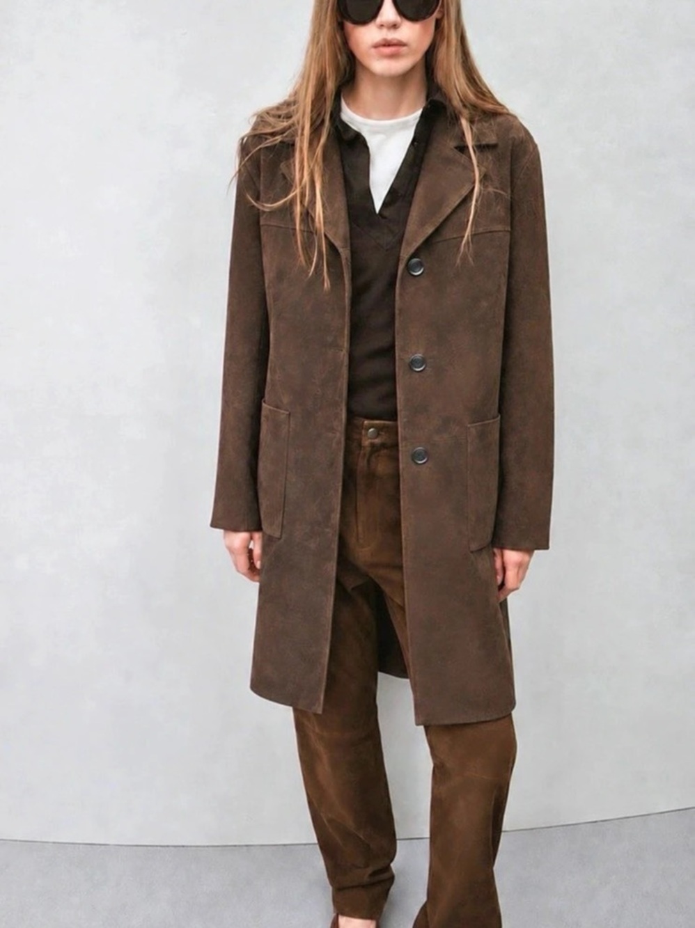 Magaschoni Women’s M Real Suede Jacket, Brown, Fully Lined